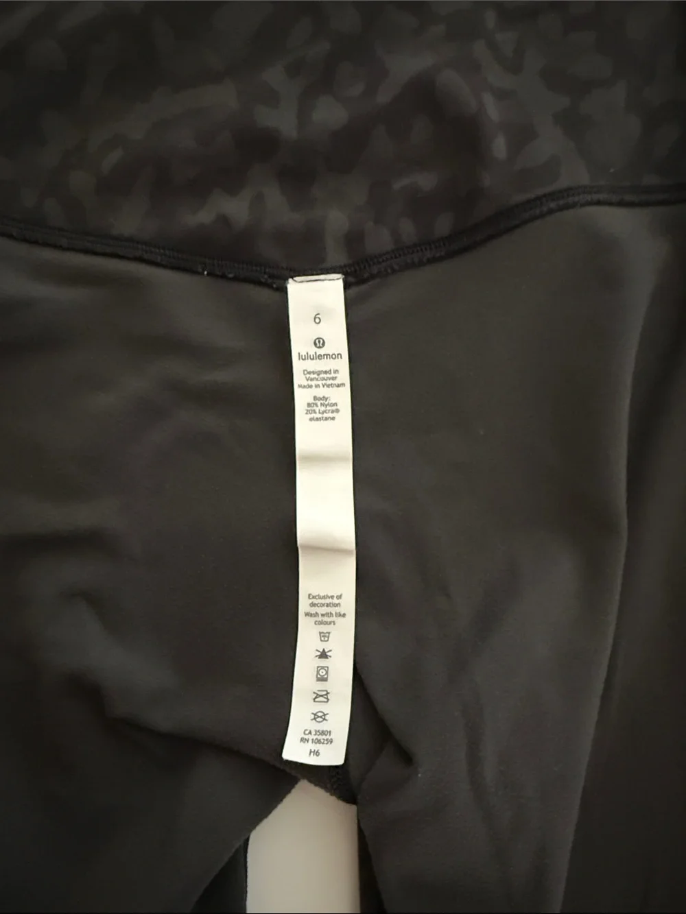 Lululemon Align High-Waist Black/Gray leopard/Camo Print Leggings Sz 6 - Picture 6 of 12